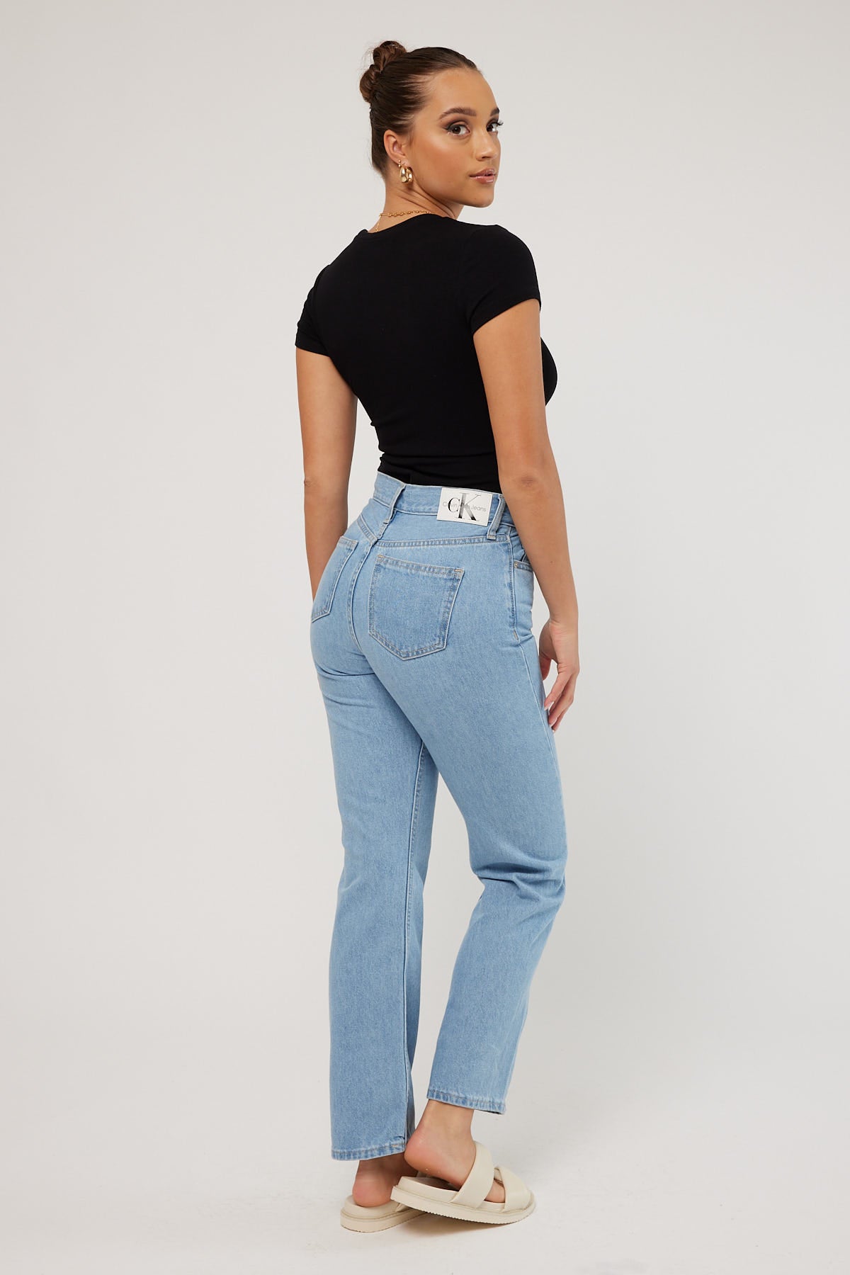 Calvin Klein Jeans High Rise Straight Light Blue Denim