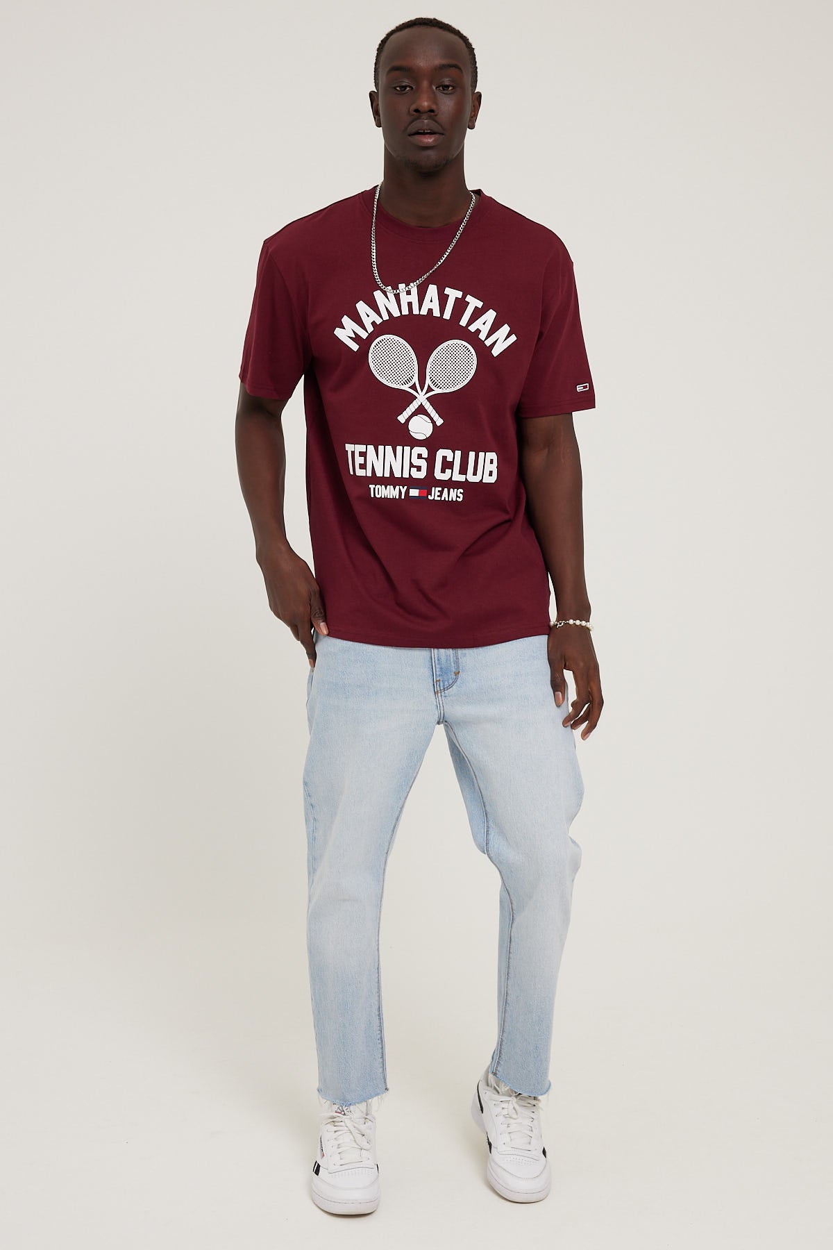 Tommy Jeans TJM Classic Tennis Vintage Tee Burgundy