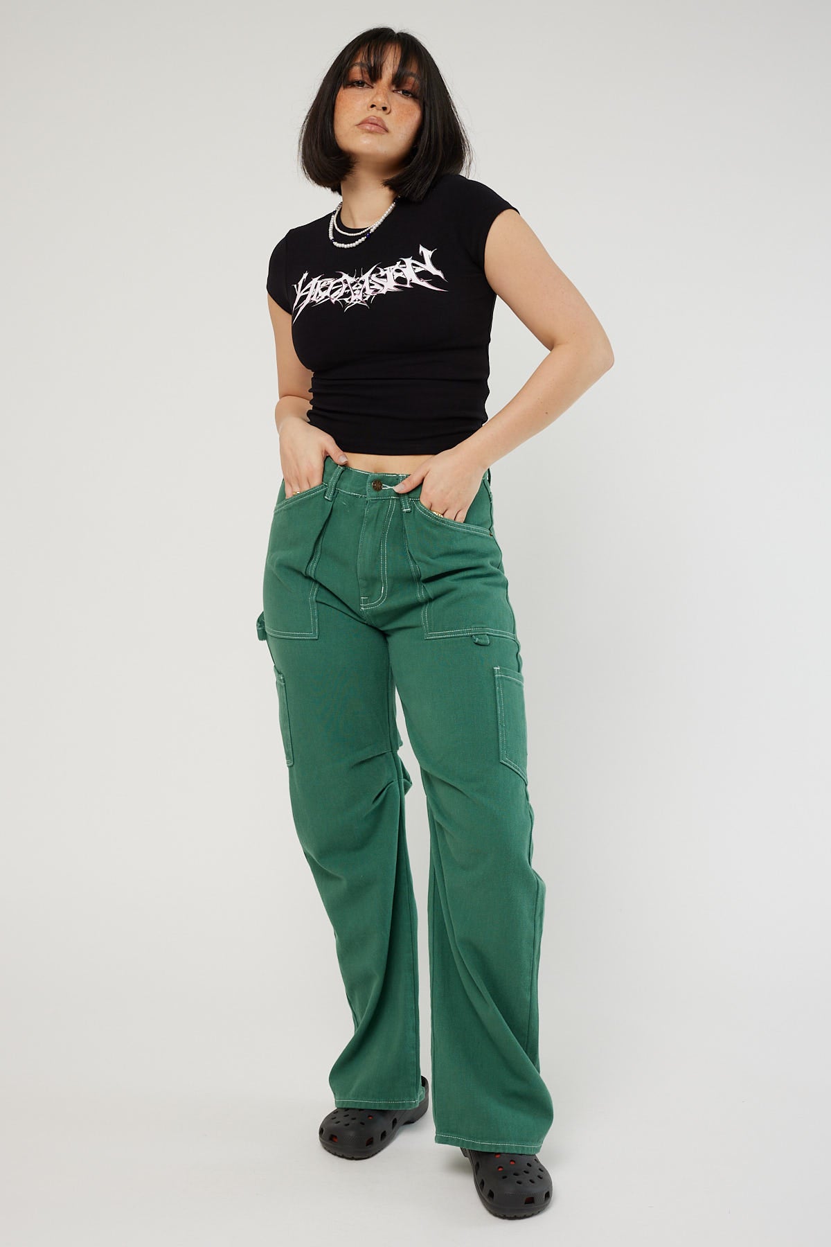 Neovision Metal Cap Sleeve Baby Tee Black
