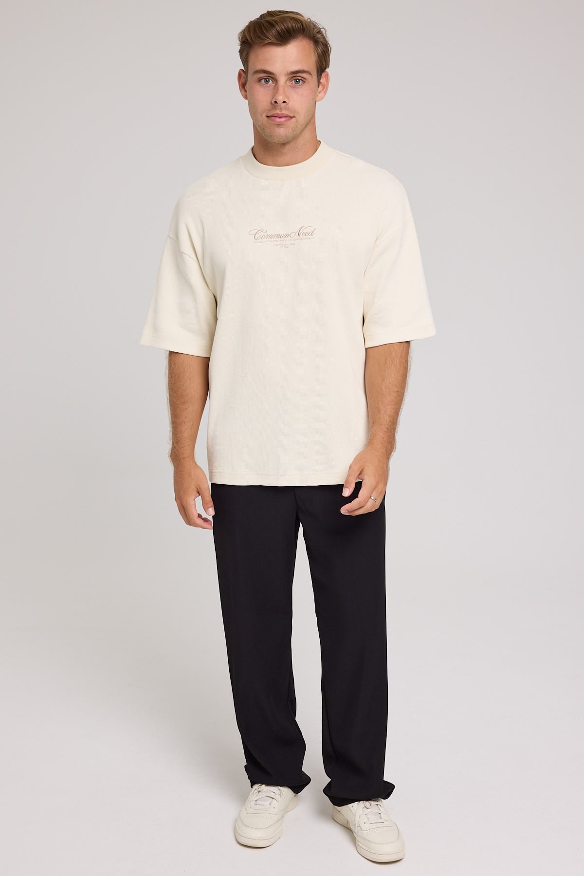 Common Need Heritage Waffle Easy Tee Cream