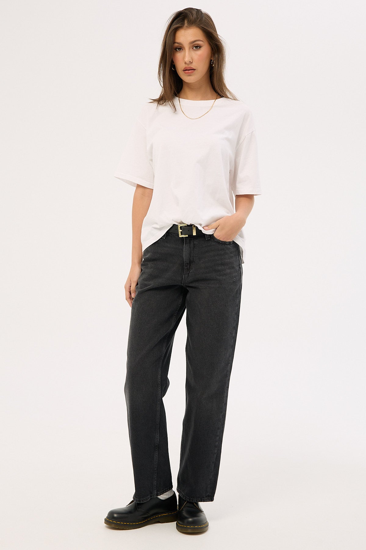 Lee Mid Baggy Jean Washed Black